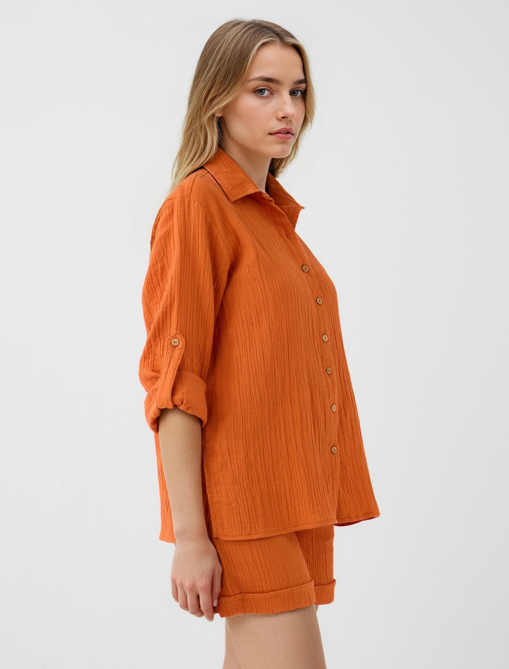 Shirt Collar Long-Sleeve Shirt - 5SW084456