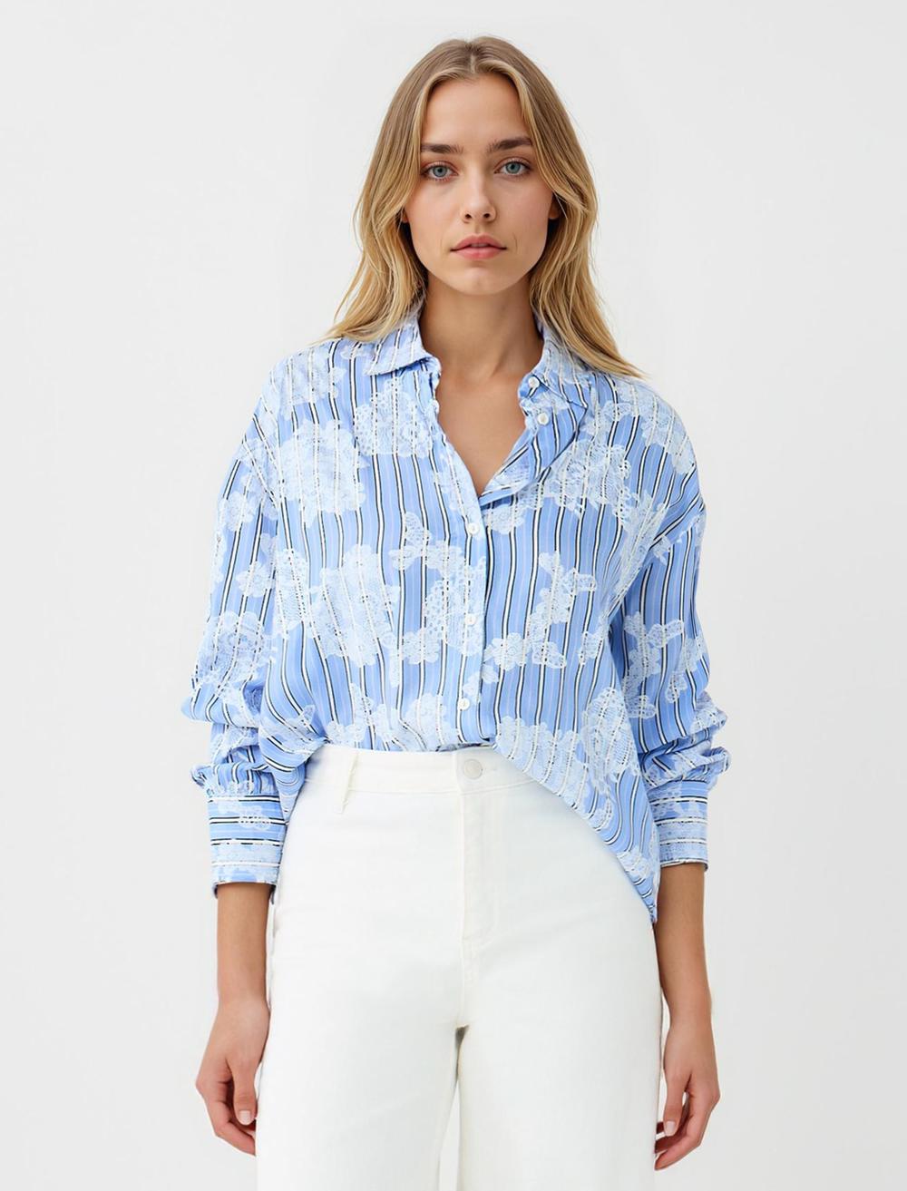 Shirt Collar Long-Sleeve Shirt - 5WW084934
