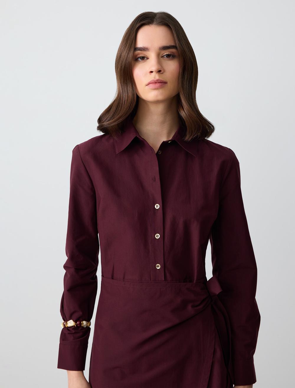 Shirt Collar Long-Sleeve Dress - 5SW063005