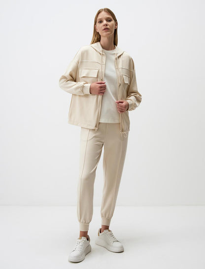 Long Sleeved Hooded Pocket Jacket