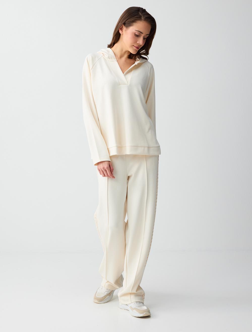 Regular Fit Sweatshirt - Ecru - 5WW235917114