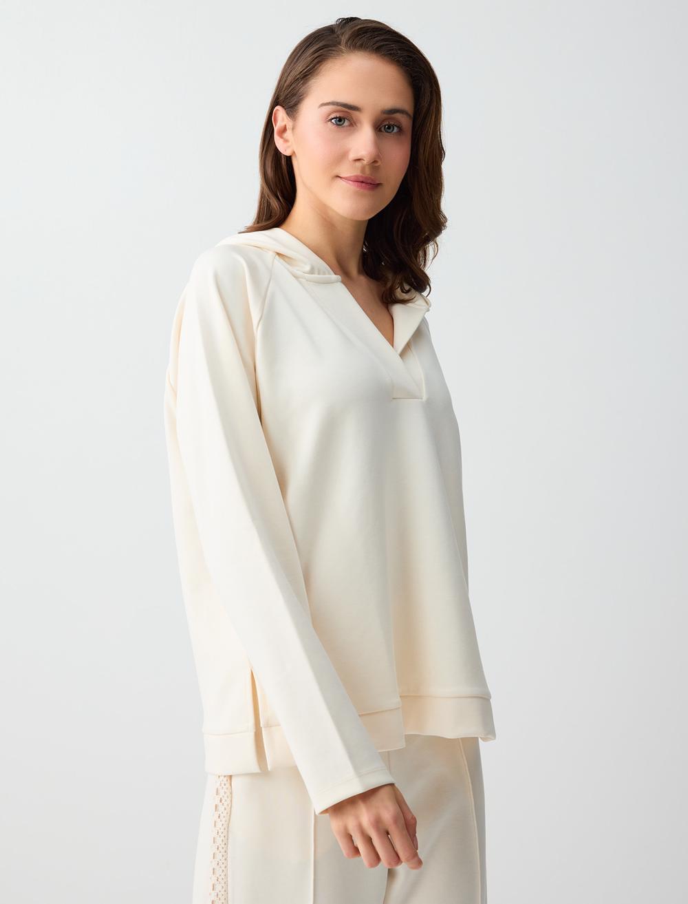 Regular Fit Sweatshirt - Ecru - 5WW235917114