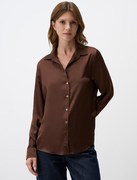 Long Sleeve Elegant Satin Shirt