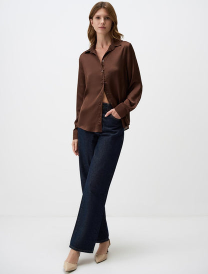 Long Sleeve Elegant Satin Shirt