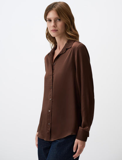 Long Sleeve Elegant Satin Shirt