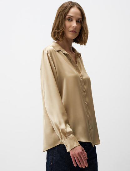 Long Sleeve Elegant Satin Shirt