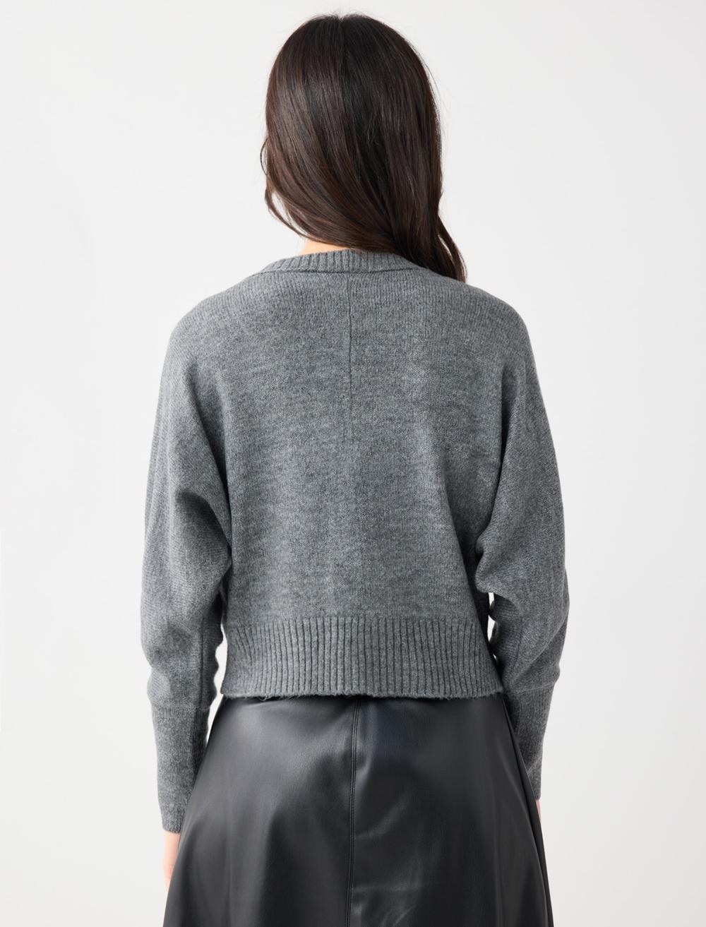 V-Neck Long-Sleeve Cardigan - 5WW104367