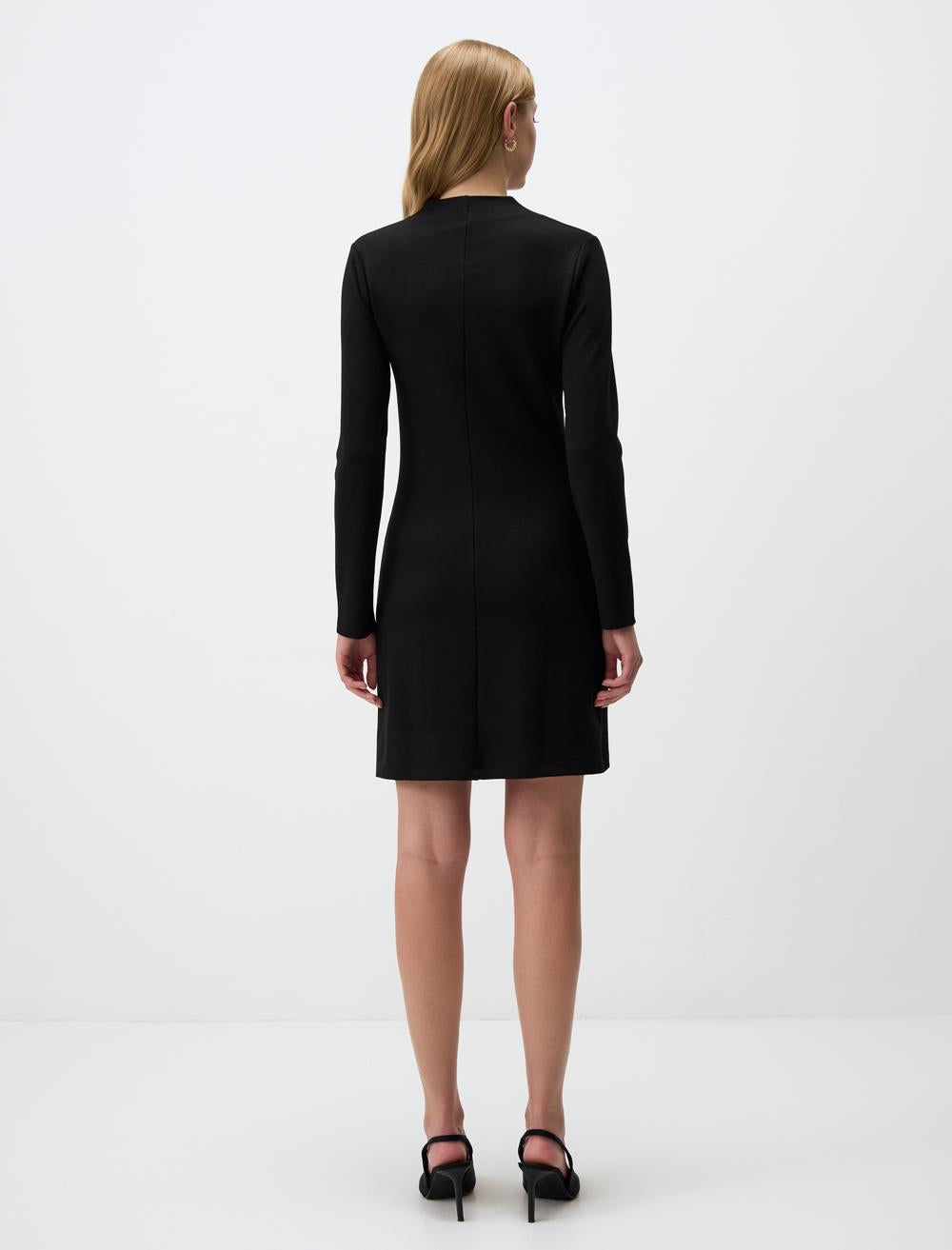V-Neck Long-Sleeve Dress - 4WW131429