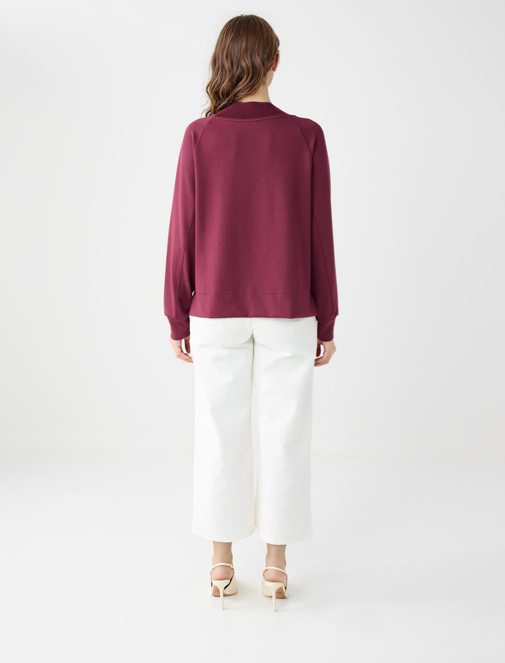 V-Neck Long-Sleeve Sweatshirt - 5WW235785