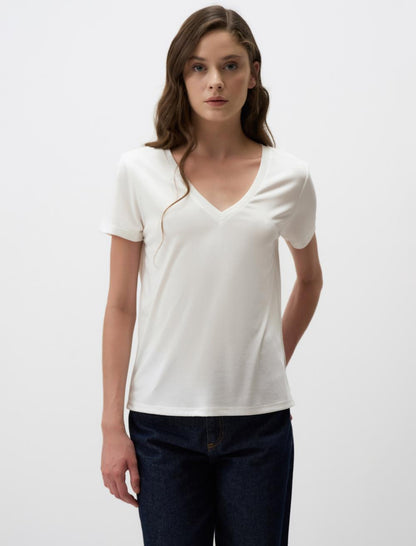 V-Neck Short Sleeve Basic T-Shirt