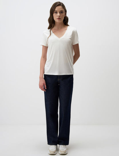 V-Neck Short Sleeve Basic T-Shirt