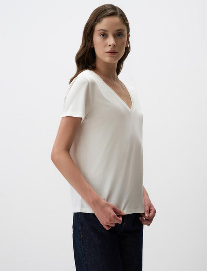 V-Neck Short Sleeve Basic T-Shirt