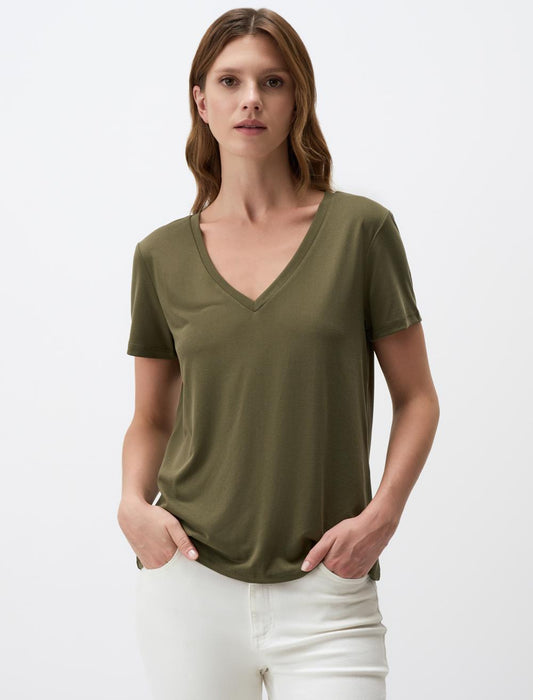 V-Neck Short Sleeve Basic T-Shirt