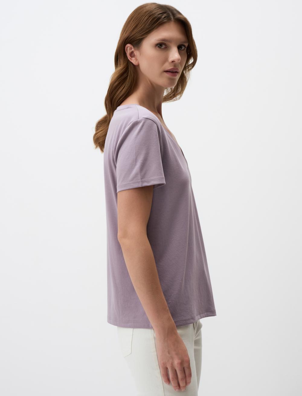 V-Neck Short Sleeve Basic T-Shirt