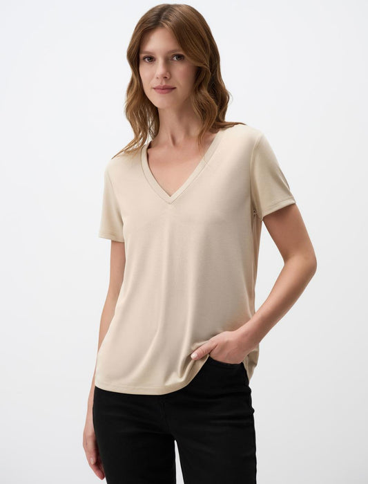 V-Neck Short Sleeve Basic T-Shirt