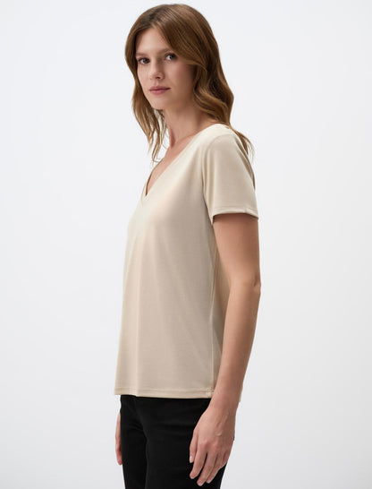 V-Neck Short Sleeve Basic T-Shirt