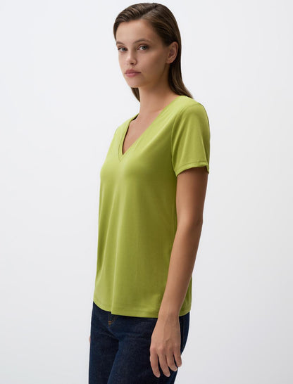 V-Neck Short Sleeve Basic T-Shirt