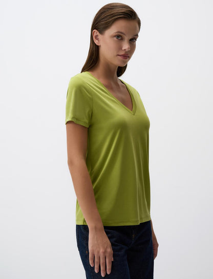 V-Neck Short Sleeve Basic T-Shirt