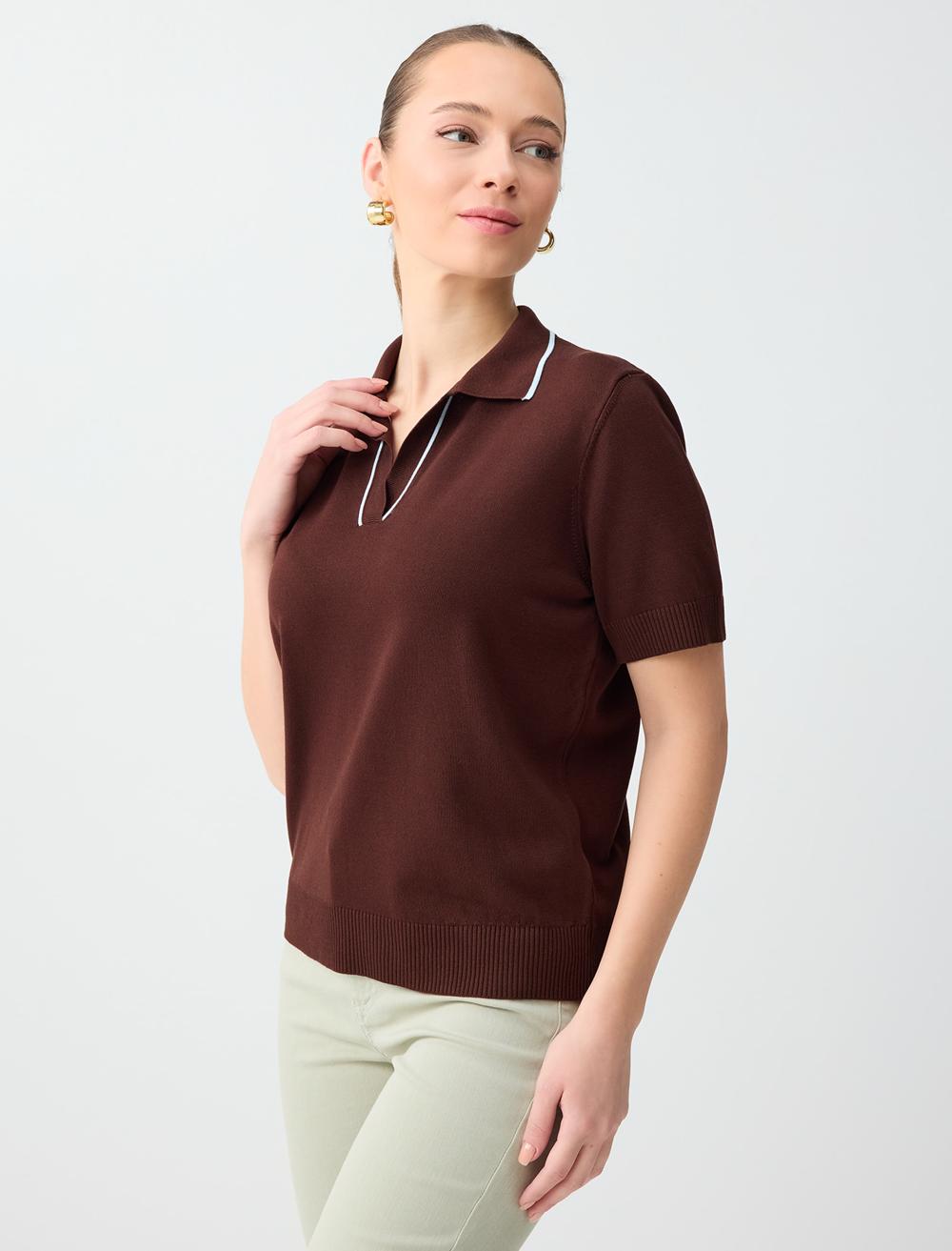 Ss Polo V-neck - Aci Kahve