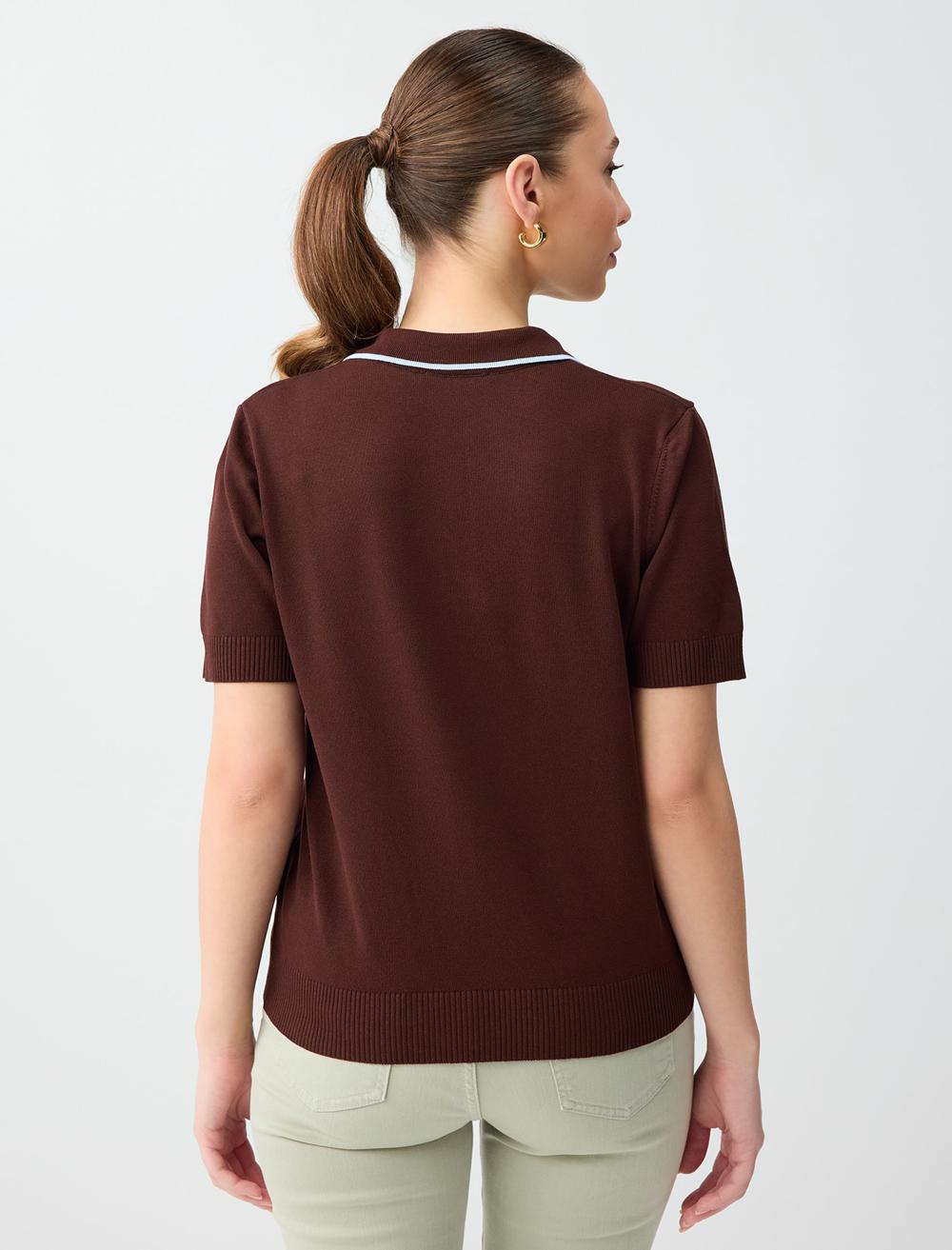 Ss Polo V-neck - Aci Kahve