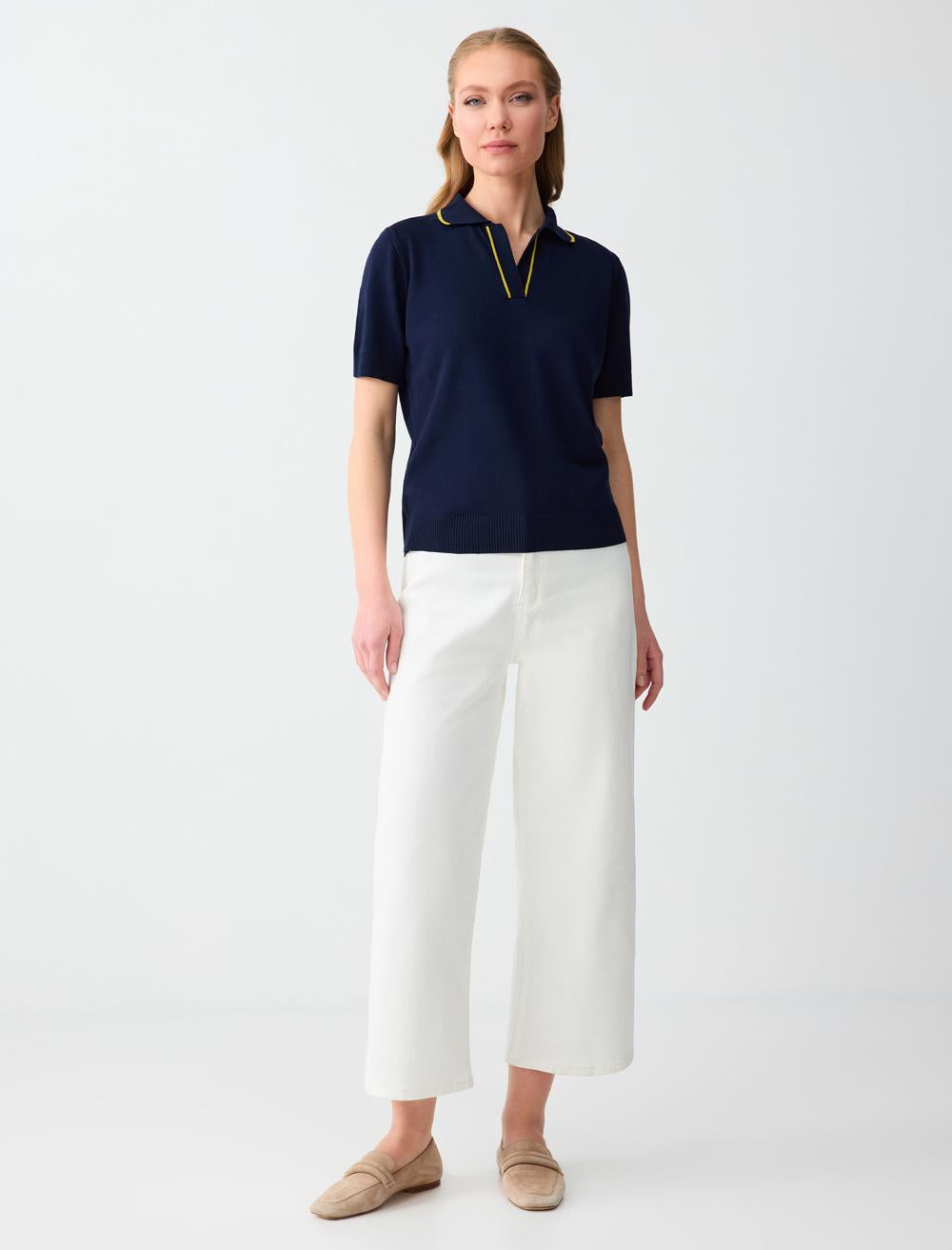 Ss Polo V-neck - Dark Blue