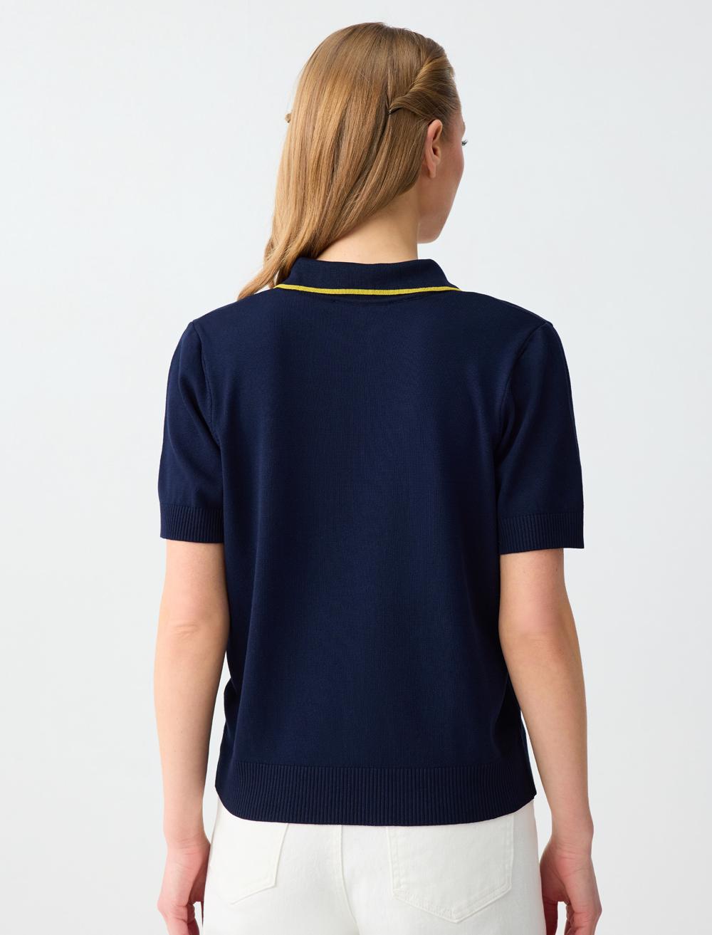 Ss Polo V-neck - Dark Blue
