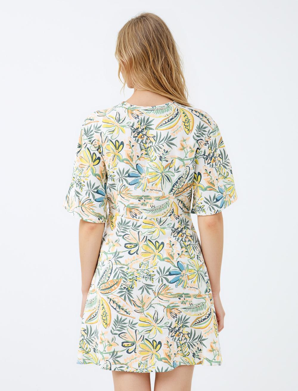 V-Neck Short-Sleeve Dress - 5SW063669