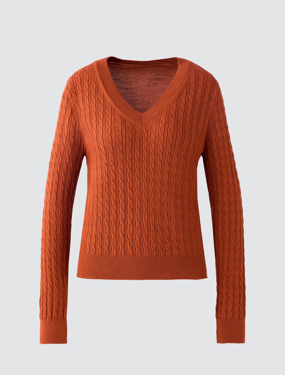 V-Neck Long-Sleeve Pullover - 5WW135956