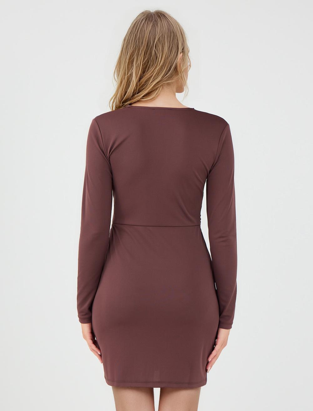 V-Neck Long-Sleeve Dress - 5WW065560