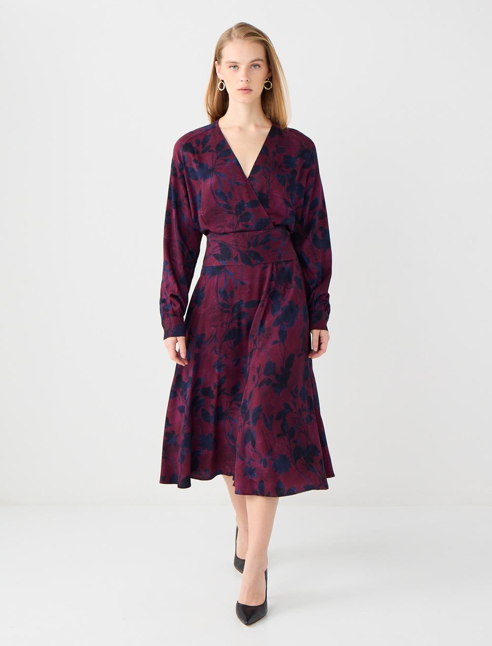 V-Neck Long-Sleeve Dress - 5WW065702