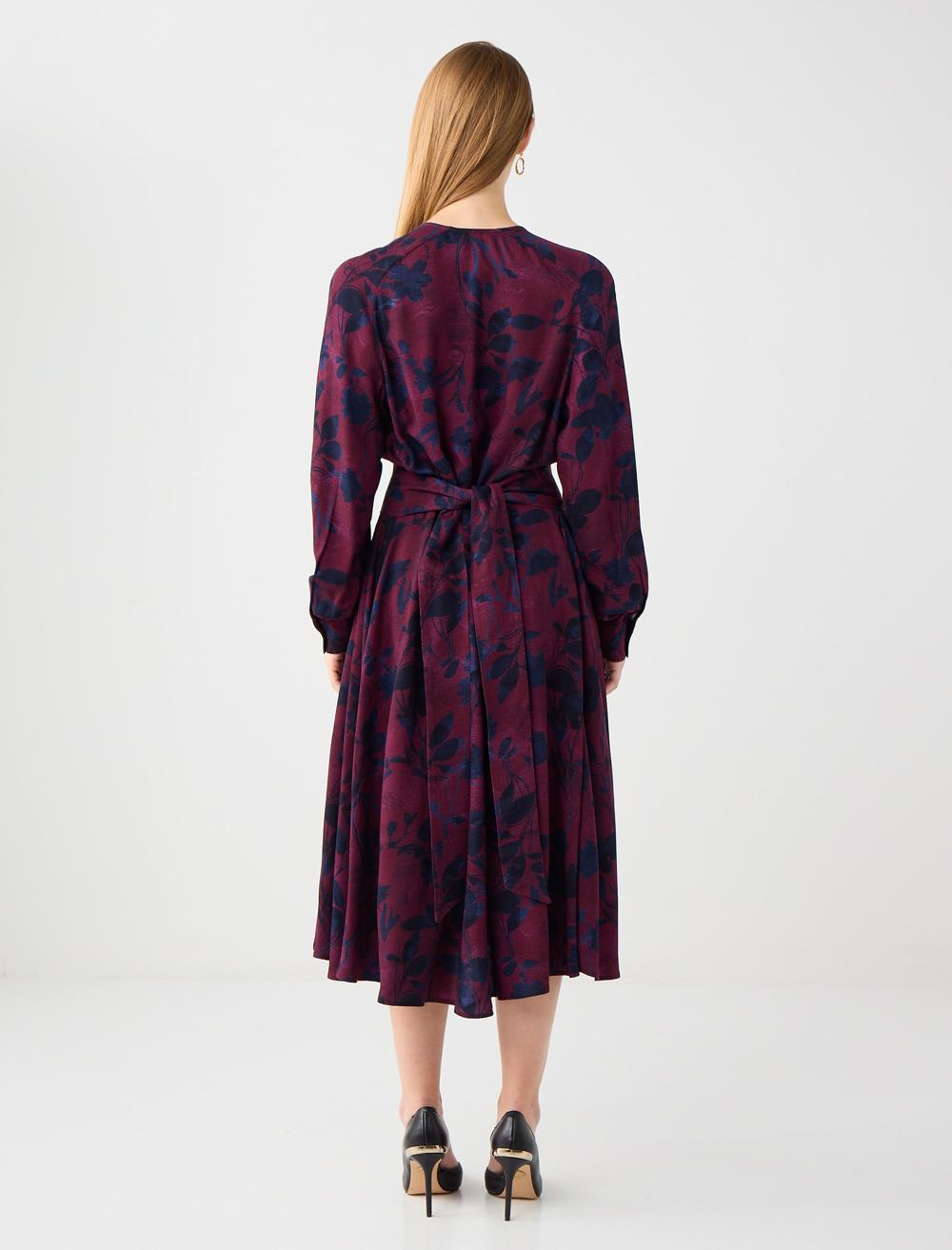V-Neck Long-Sleeve Dress - 5WW065702