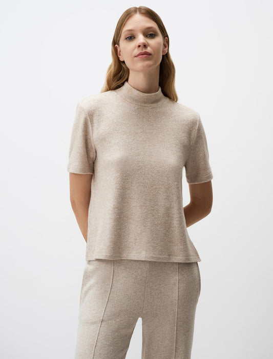 Half Turtleneck Short Sleeve Blouse