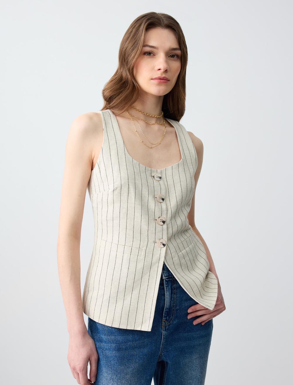 Slim Fit Waistcoat - Stone - 5SW302964965