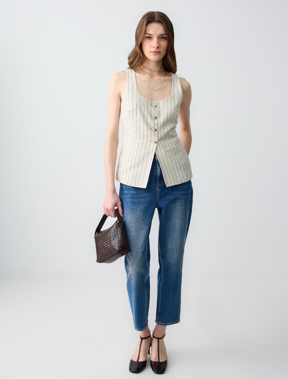 Slim Fit Waistcoat - Stone - 5SW302964965