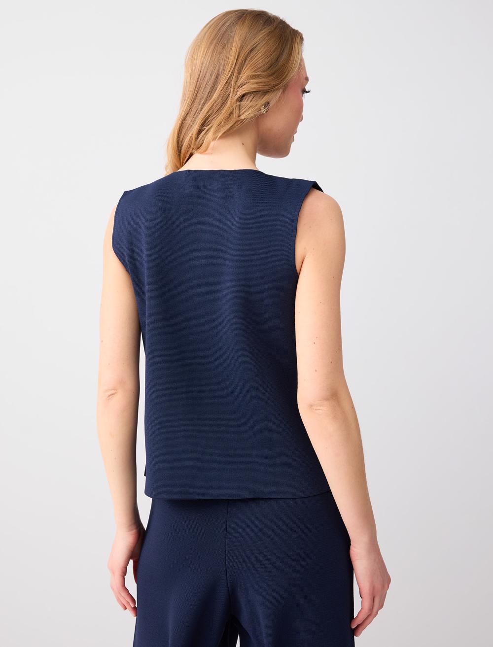 Regular Fit Sleeveless Polyester Waistcoat - 6SW305737