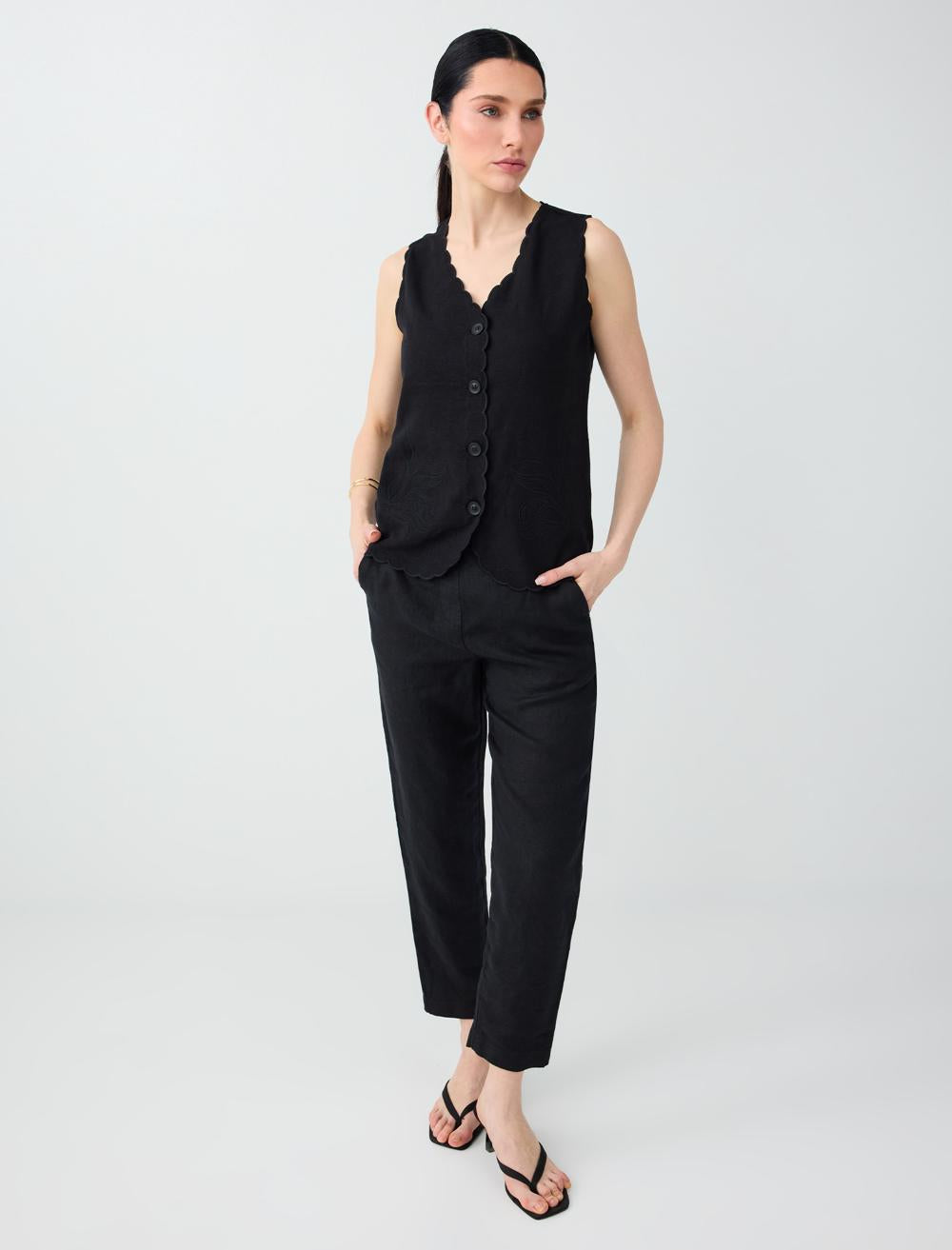 Normal Fit Waistcoat - Black - 6SW306679900