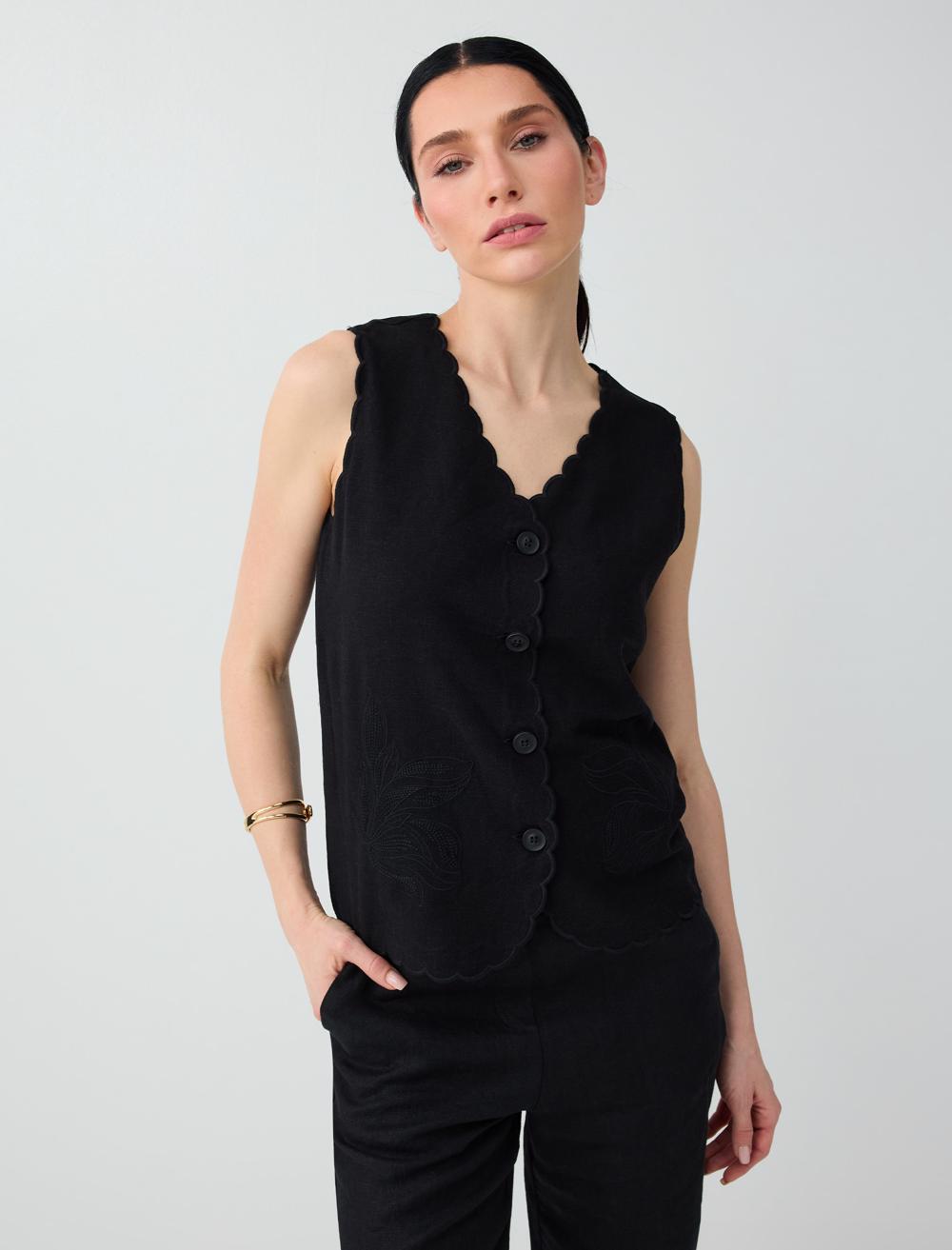Normal Fit Waistcoat - Black - 6SW306679900
