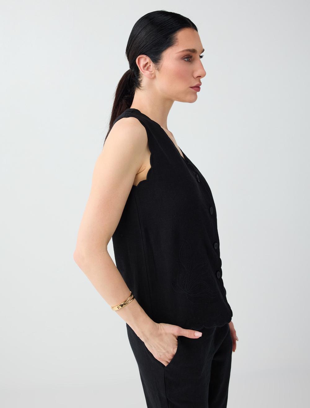 Normal Fit Waistcoat - Black - 6SW306679900