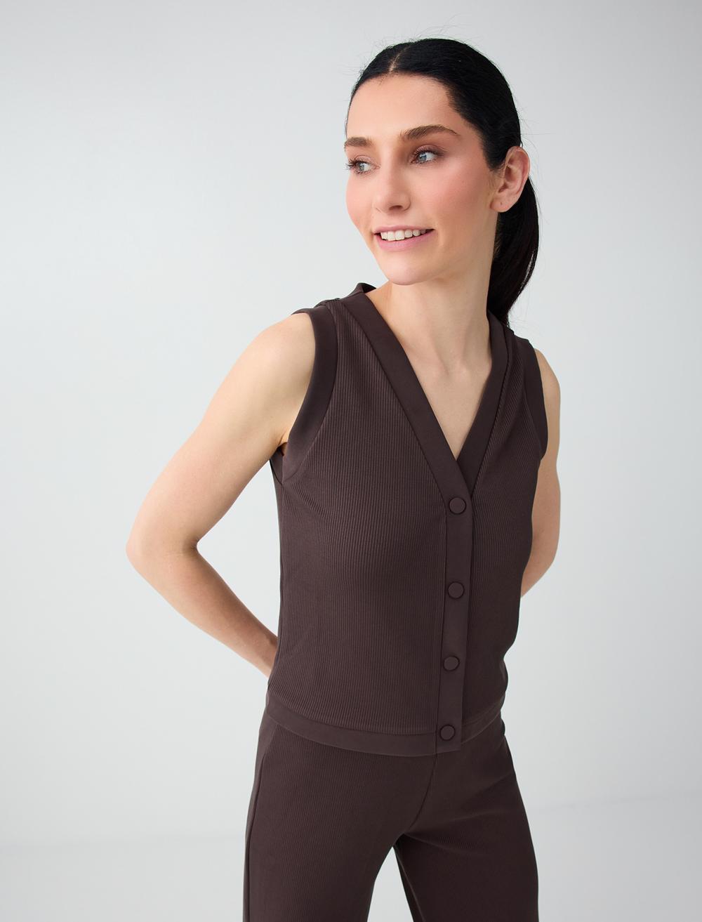 Normal Fit Waistcoat - Bitter Brown - 6SW307185803