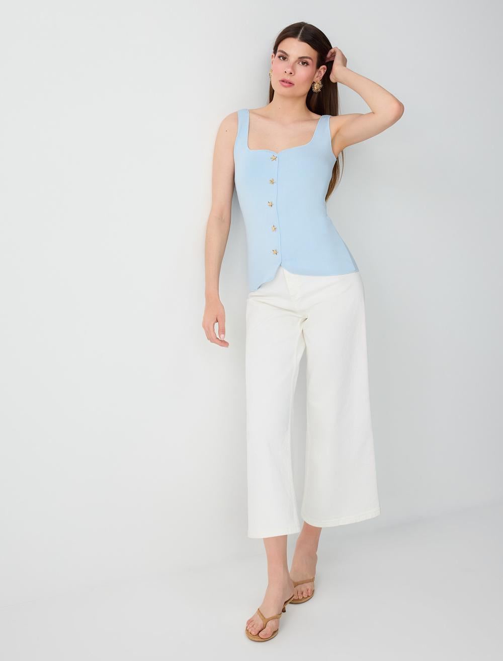 Slim Fit Waistcoat - Light Blue - 6SW307245420