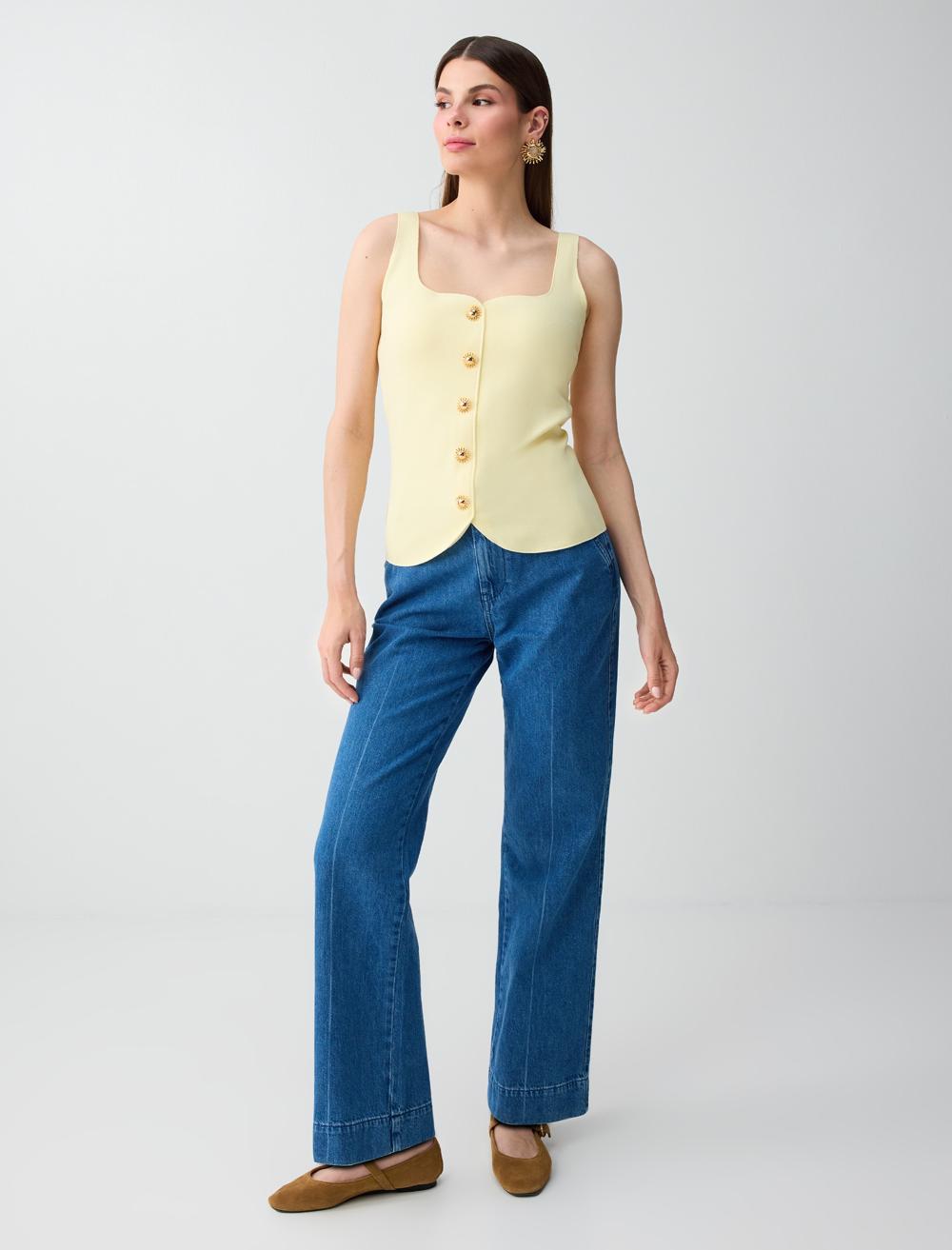 Slim Fit Waistcoat - Yellow - 6SW307245200