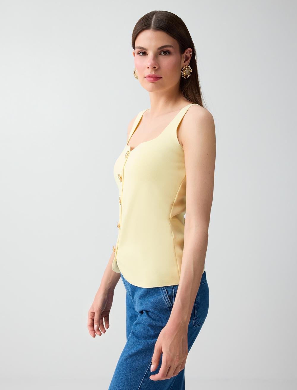 Slim Fit Waistcoat - Yellow - 6SW307245200