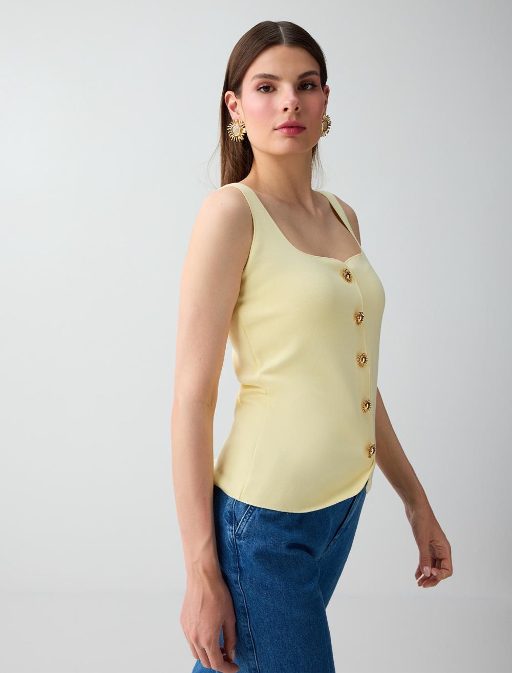 Slim Fit Waistcoat - Yellow - 6SW307245200