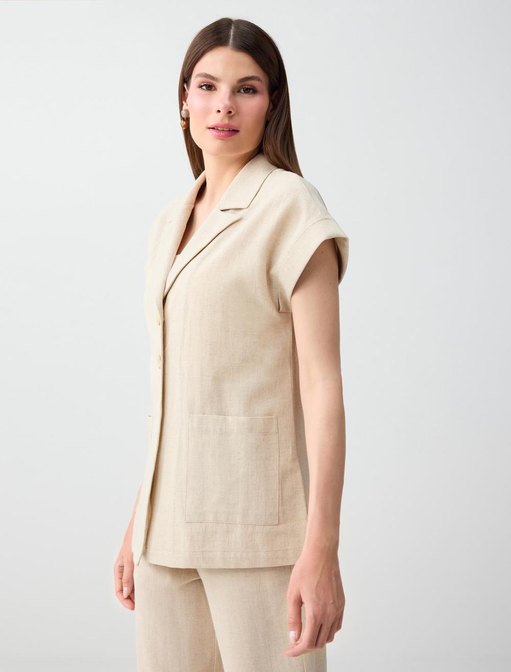 Normal Fit Waistcoat - Beige - 6SW307247130