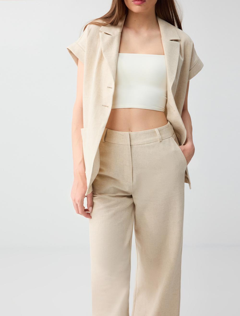 Normal Fit Waistcoat - Beige - 6SW307247130