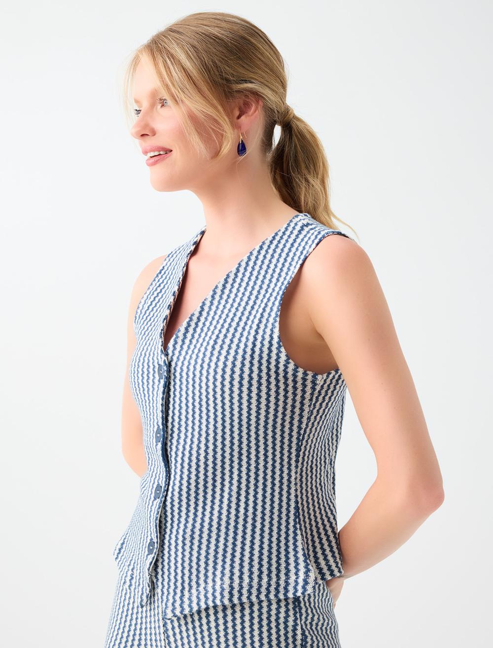 Normal Fit Waistcoat - Dark Blue - 6SW307483494