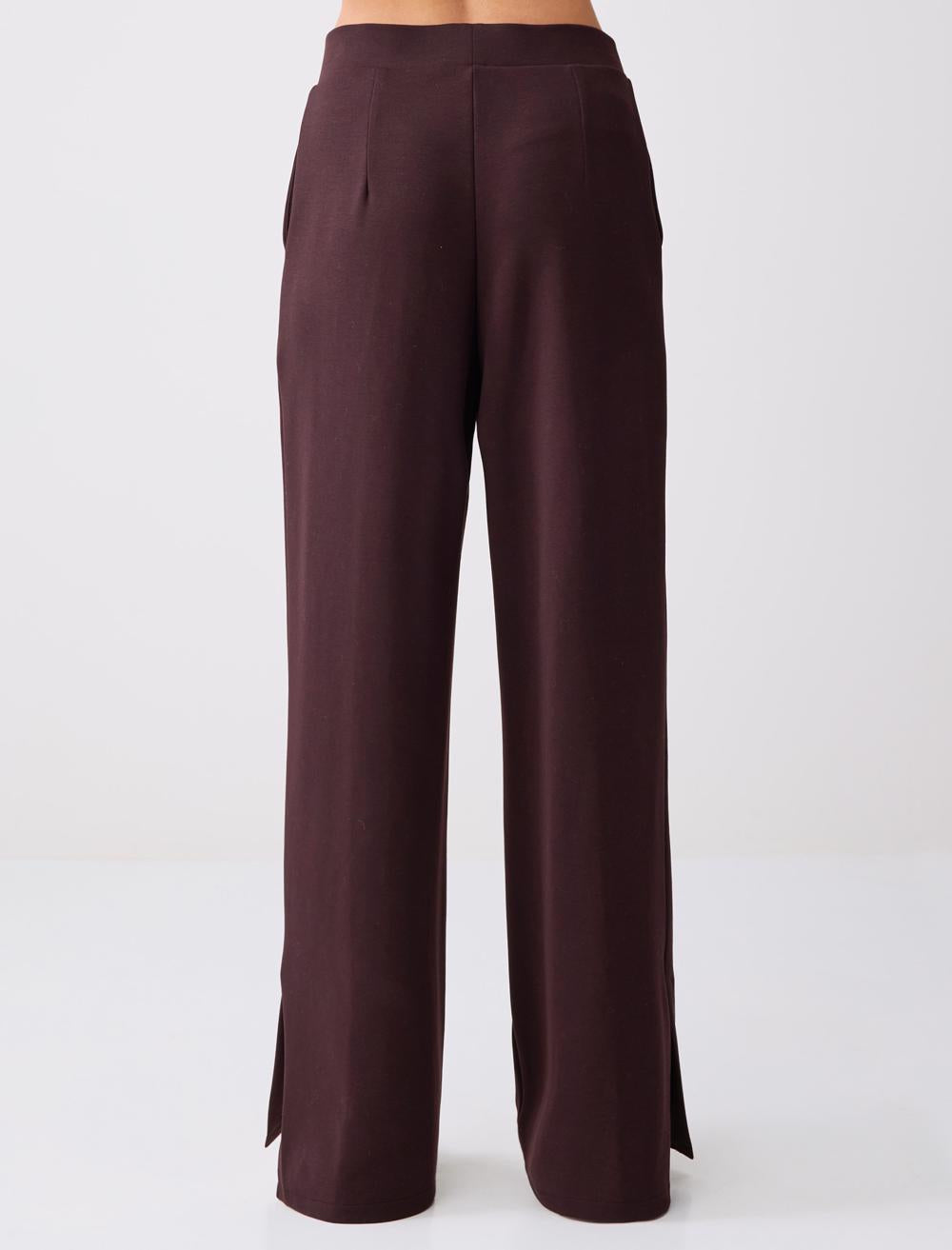 High-Waisted Wide-Leg Pocket-Detailed Knit Pants