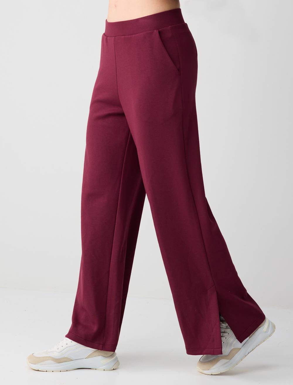 High-Waisted Wide-Leg Pocket-Detailed Knit Pants