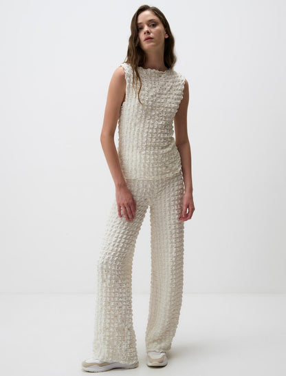 High Waist Wide Leg Patterned Pants