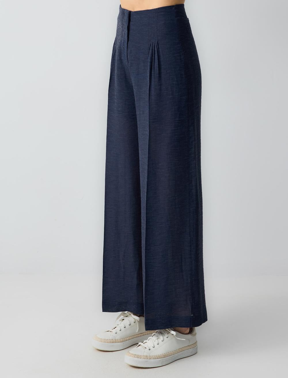 Loose Fit Trousers - Dark Blue - 5SW183107494